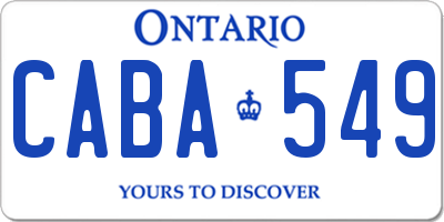 ON license plate CABA549