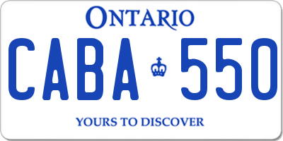 ON license plate CABA550