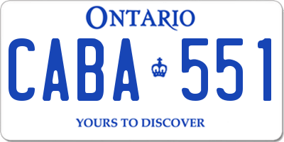 ON license plate CABA551