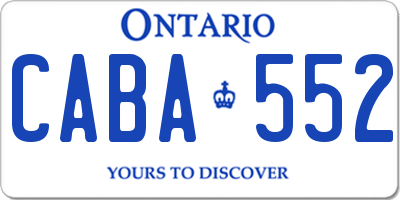 ON license plate CABA552