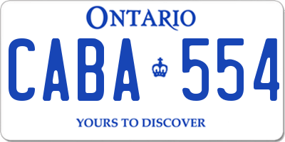 ON license plate CABA554