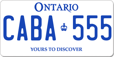 ON license plate CABA555