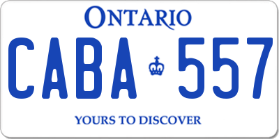 ON license plate CABA557