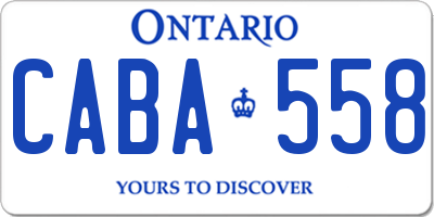 ON license plate CABA558