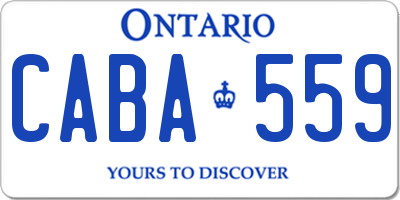 ON license plate CABA559