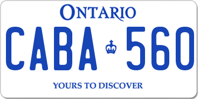 ON license plate CABA560