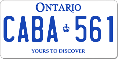 ON license plate CABA561