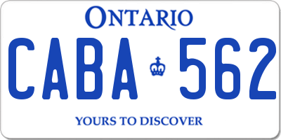 ON license plate CABA562