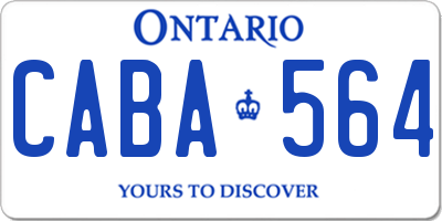 ON license plate CABA564