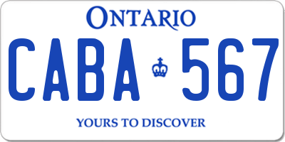 ON license plate CABA567