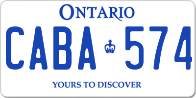 ON license plate CABA574