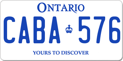 ON license plate CABA576