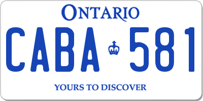 ON license plate CABA581