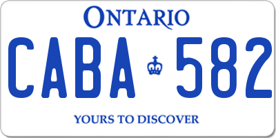 ON license plate CABA582