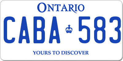 ON license plate CABA583