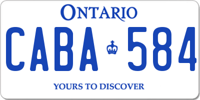 ON license plate CABA584