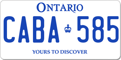 ON license plate CABA585