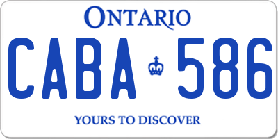 ON license plate CABA586