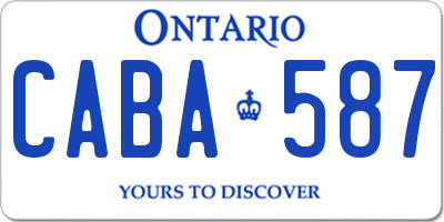 ON license plate CABA587