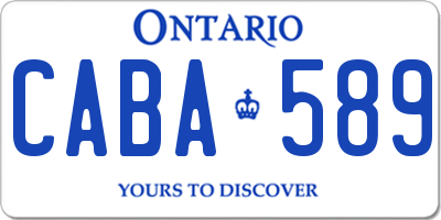 ON license plate CABA589