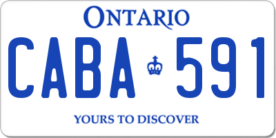 ON license plate CABA591