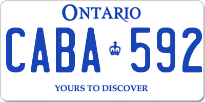 ON license plate CABA592