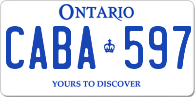 ON license plate CABA597