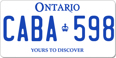 ON license plate CABA598