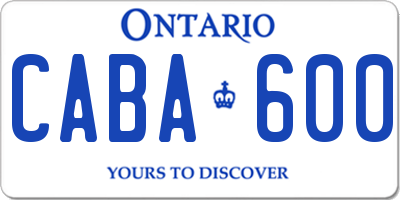 ON license plate CABA600