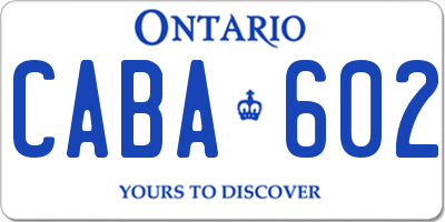 ON license plate CABA602