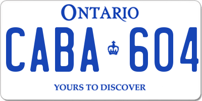 ON license plate CABA604