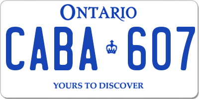 ON license plate CABA607