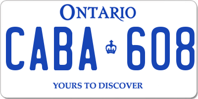 ON license plate CABA608