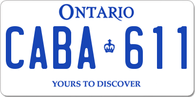 ON license plate CABA611