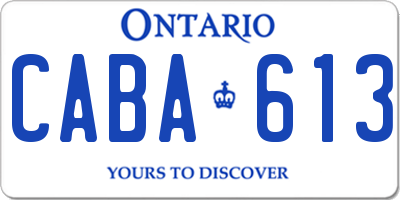 ON license plate CABA613