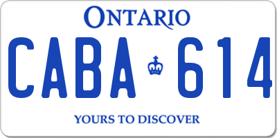 ON license plate CABA614