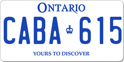 ON license plate CABA615