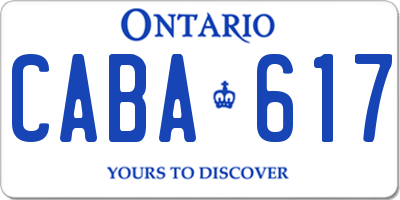 ON license plate CABA617