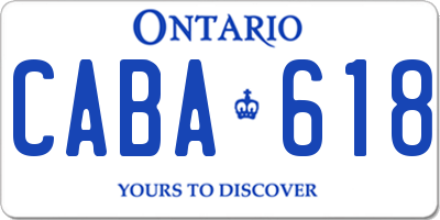 ON license plate CABA618