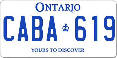 ON license plate CABA619