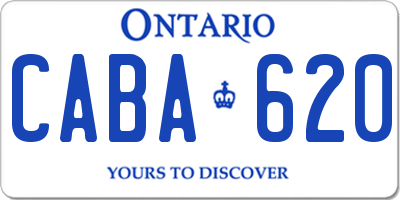 ON license plate CABA620