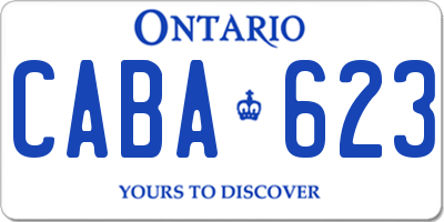 ON license plate CABA623