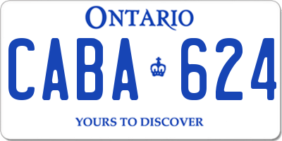 ON license plate CABA624