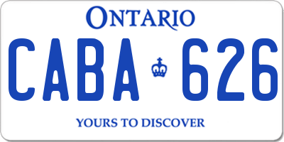 ON license plate CABA626