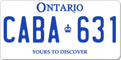 ON license plate CABA631