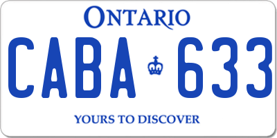 ON license plate CABA633