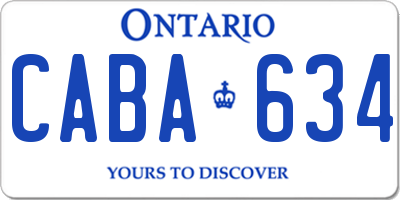 ON license plate CABA634