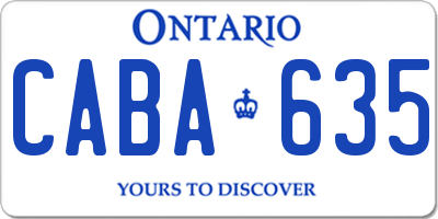 ON license plate CABA635