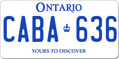 ON license plate CABA636