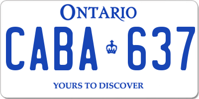 ON license plate CABA637